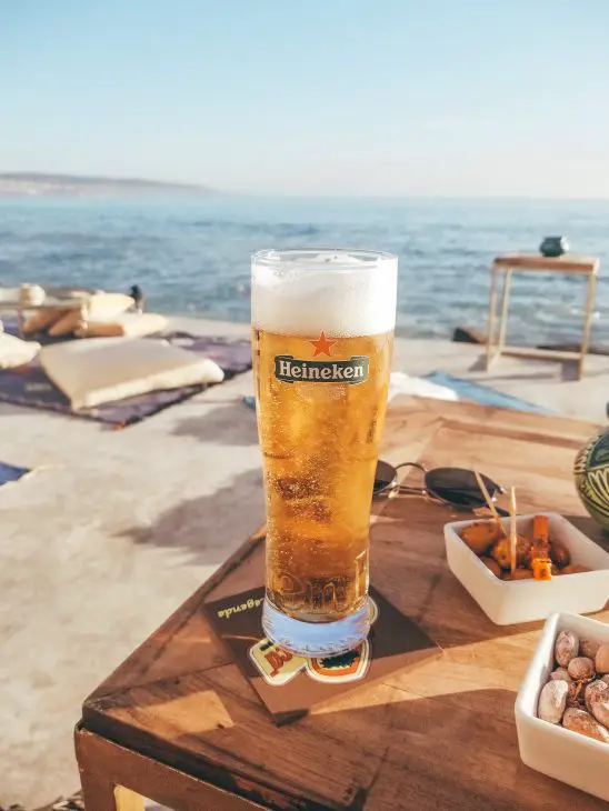 Pilsner on the beach.