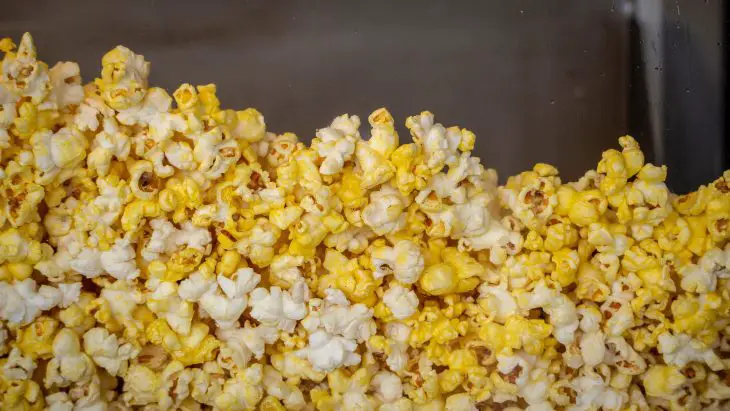 Popcorn colored by buttery yellow diacetyl rest, which may also be present in beer